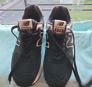 New Balance 574 Black and White Sneakers